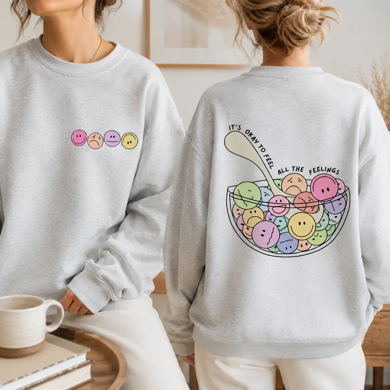 Cute Mental Health Sweatshirt, Feelings Bowl Graphic Tee, Cozy Casual Outfit, Gift For Therapist , Made in USA, 100% Cotton.