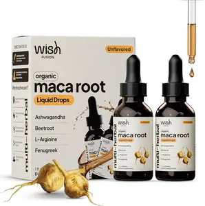 Organic Maca Root Liquid Drops 2-Pack | Herbal Blend with Ashwagandha & Tongkat Ali | Daily Wellness Formula