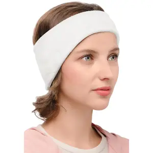 Ear Warmer Headband for Women - Fleece Running Headband Ear Covers for Cold Weather - Ski Cycling Ear Muffs for Winter (White)