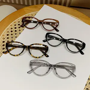 2Pcs Women's Cat Eye Big Frame Computer Glasses, Comfort Eye Protection Eyewear, Stylish Cat Eye Spectacles for Long Screen Time, New Year Holiday Daily Wear & Gifting
