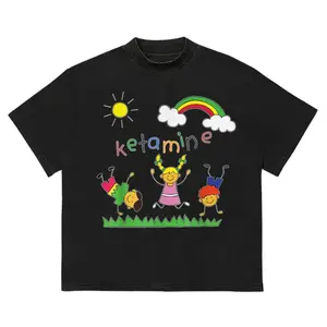Ketamine Meme Dancing Kids Dank Humor T-Shirt Funny Tee Casual Graphic Shirt Oversized