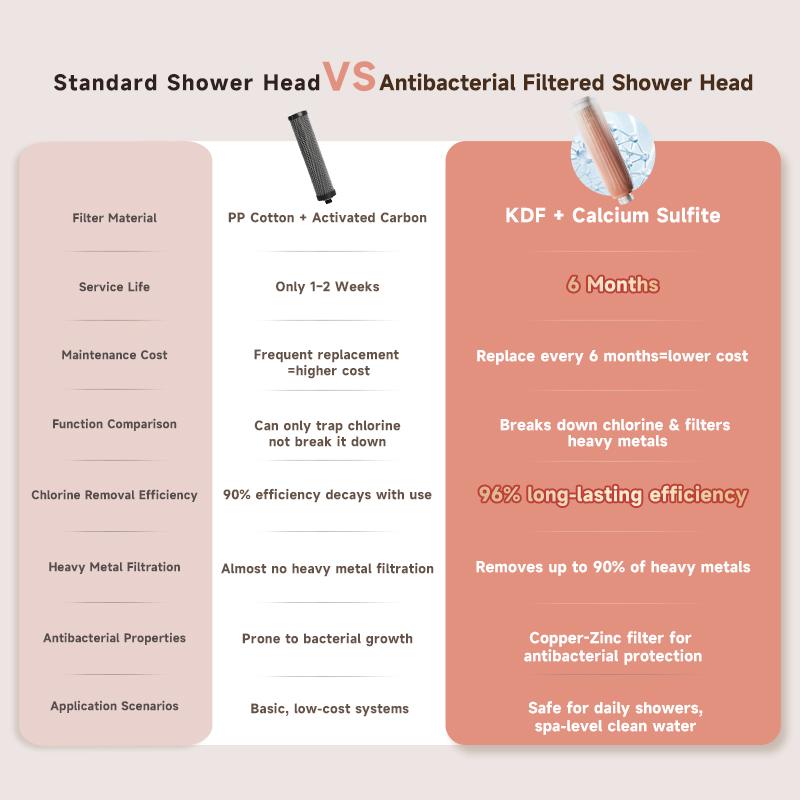 DayIn Filtered Shower Head with KDF + Calcium Sulfite, Reversible Anti-Clog Panel, Cloud-Like Gentle Spray & High Pressure Pulse, Universal Fit for Home & Travel