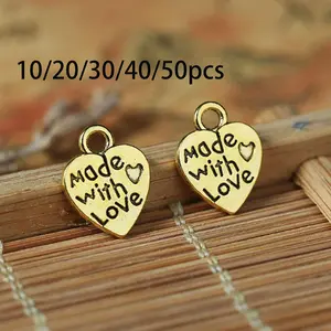10/20/30/40/50pcs Metal Handmade Label DIY Bag Clothes Hat  Sewing Label Clothing Accessories Retro Silvery Bronze Alloy Label Bag DIY Accessories Hand Made Letter Labels Handmade Buttons Alloy Oval Hand