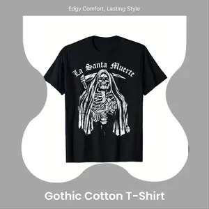 Santa Muerte Grim Reaper Tee 100 Cotton Gothic Dark Aesthetic Soft Crewneck Unisex