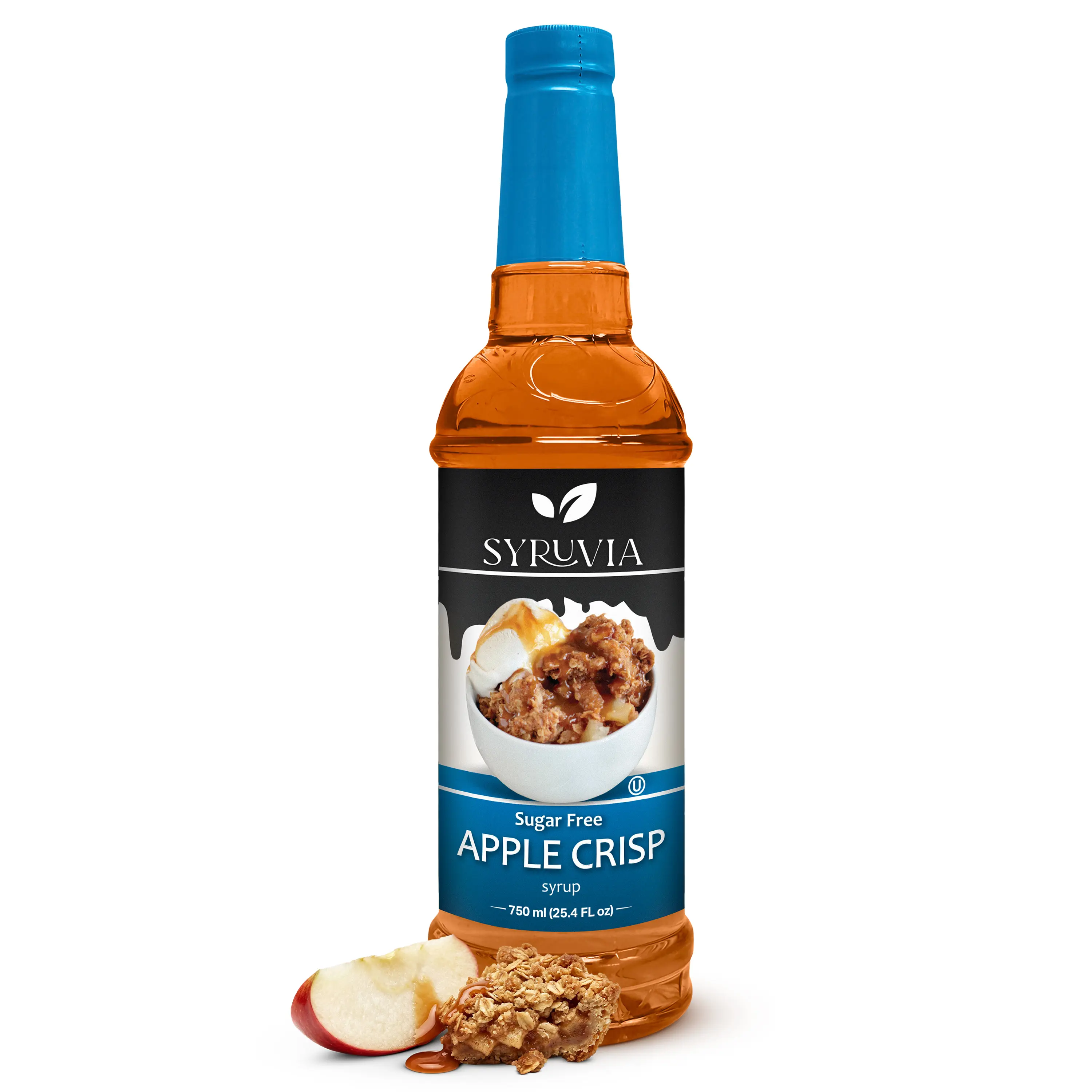 Syruvia Sugar Free Coffee Syrup, Apple Crisp Flavored Syrup for Drinks, Lattes, and Desserts – 25.4 fl oz