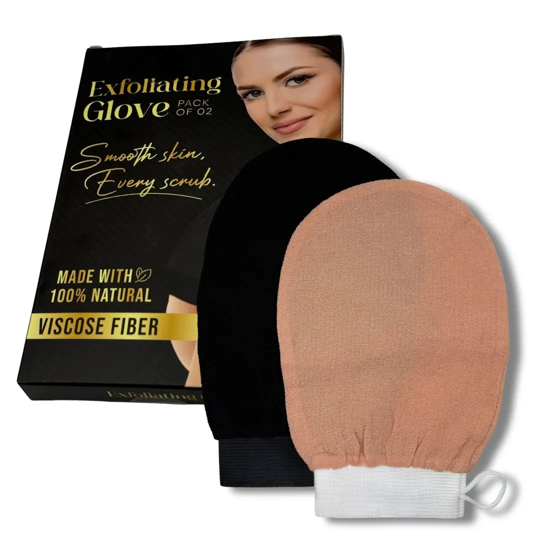 2-Pack Moroccan Exfoliating Shower Gloves, Dead Skin Remover for Ultra-Smooth Skin