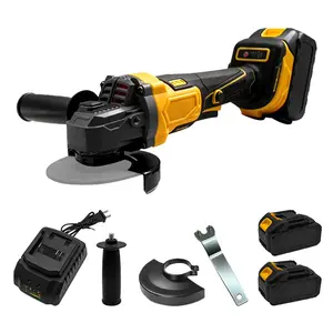 Cordless Angle Grinder 4-1/2 inch, 20V Battery Grinder Kit, Power Electric Cut Off Tool, Brushless Motor, 2x2.0Ah Battery & Charger, for Metal Cutting, Grinding, Polishing