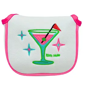Embroidered 19th Hole Design Golf Club putter mallet Headcover ,Funny Mallet Putter Head Cover Golf Gifts Golf Accessories for Men and Women Golfers Great Christmas Gift For Golf Lovers