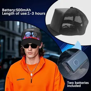LED version trucker cap baseball cap, LED display intelligent hat, controlled by Bluetooth APP, customizable text, patterns and animations, suitable for parties, Christmas, Halloween, suitable for both men and women, made of breathable mesh material