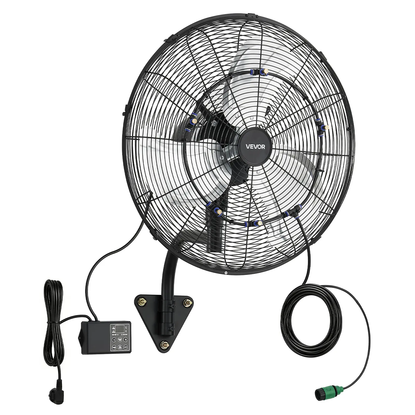 【summerfinds】VEVOR Wall Mount Fan, 20 in Wall Mounted Hanging Fan with Oscillating & Mist, Remote, IP44-rated, 3-Speed, 18h Timer, Temperature Control, Powerful for Industry, Commercial, Garage, Workshop, Gym, Fans,dorm essentials,home essentials