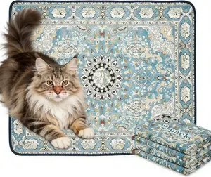 Premium Washable Cat Litter Mat - 2 Pack, 36" x 41" Super Absorbent Leak-Proof Training Pad, Non-Slip Whelping Mat, Suitable for Litter Box Areas and Pets