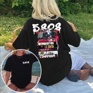 5SOS Fans 2 Sided Merch T-Shirt, Vintage Band Tour Shirt Womenswear