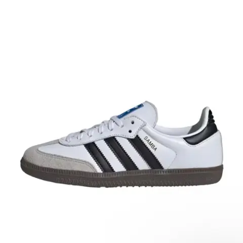 Adidas Women's Samba OG Cloud White Core Black Closed-Toe Narrow Fit Training Sneakers - Rubber Sole, 3 Stripes, Traction Grip, Soccer-Inspired Shape for Active Play - Sporty Running Shoes for Fitness & Casual Wear