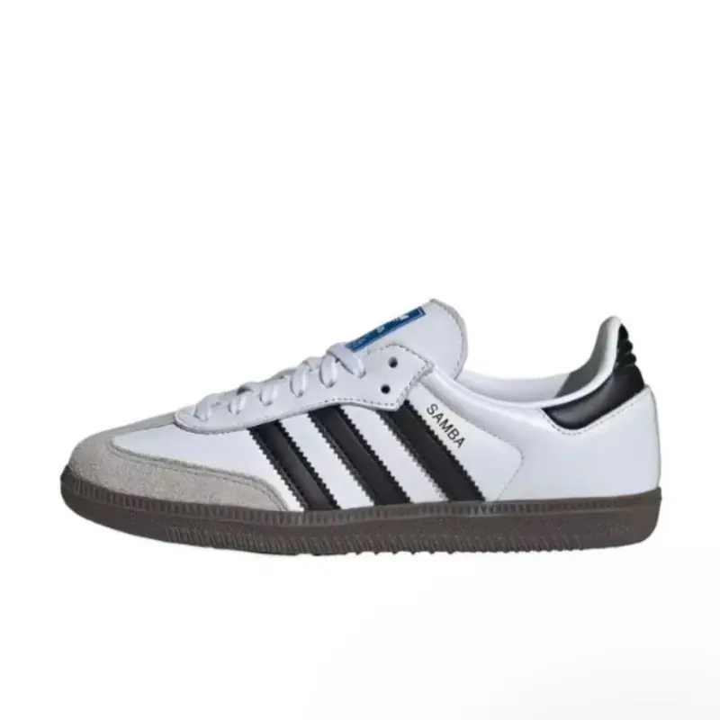 Adidas Women's Samba OG Cloud White Core Black Closed-Toe Narrow Fit Training Sneakers - Rubber Sole, 3 Stripes, Traction Grip, Soccer-Inspired Shape for Active Play - Sporty Running Shoes for Fitness & Casual Wear