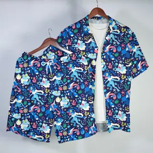 Greninja Froakie Hawaiian Shirt Tropical Button Up Shirt Summer Beach Short Ocean Pattern Matching Set Unisex Outfit Greninja Shirt Gifts