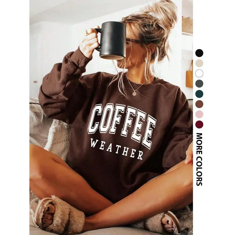 Women's Letter Print Crew Neck Sweatshirt, Comfortable Long Sleeve Pullover for Fall & Winter, Stylish Daily Wear Top Women's Letter Print Crew Neck Sweatshirt, Comfortable Long Sleeve Pullover for Fall & Winter, Stylish Daily Wear Top