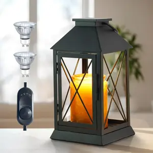 Swiilpo Candle Warmer Lamp with Timer,Compatible with 3 Wick Candles/Large Candel Jars,Vintage Lamp Candle Warmer Lantern,Dimmable Candle Lamp Warmer Farmhouse,Fully Enclosed Designed and Hanging Up-Black,By Traiisutor
