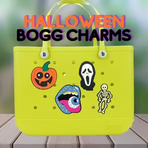 Halloween Bogg Bag Charms | Simply Southern Bag | Bling | Button | Ghost Face | Tote Bag Accessories