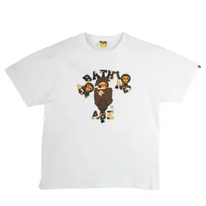 BAPE Baby Milo Hanging Family Short Sleeve Tee Shirt White