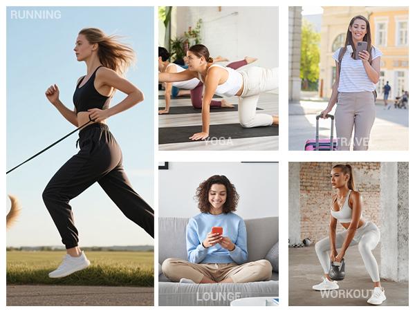 [Clearance] G Gradual Women's High Waisted Tapered Joggers - Athletic Sweatpants with Zip Pockets, Drawstring for Workout, Lounge, Workout Wear, Fitted, Training Jogger Trousers, Drawstring Sports Pants