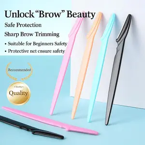 4pcs Beginner Eyebrow Razor Set, Stainless Steel Blades, Safe Hair Removal Tool, No Formaldehyde, Decorative Design, Eyebrow Trimmer Kit