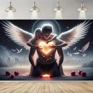 Angel Tapestry Heavenly Backdrop Spiritual Theme Wall Hanging Photography Background Aesthetic Decor for Living Room Bedroom Indoor Outdoor Party Decoration Event