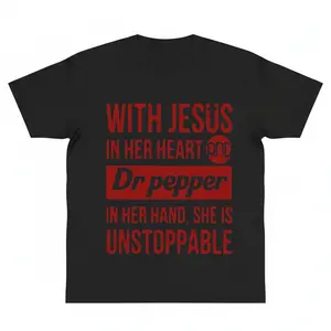 With Jesus in Her Heart Dr Pepper in Her Hand Shirt Funny Dr Pepper Tee Funny Christian for Women Religious Gift Southern Girl Tee y2k  fashion Top Trending