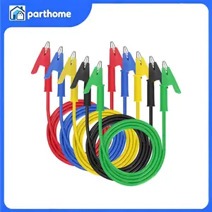 5Pcs Alligator Clips Test Leads Set - 2.95 Ft Dual Ended Crocodile Wire Cable,Jumper Wires with Pure Copper Clips,Flexible Copper Cable,for Electrical Testing,Car Repair