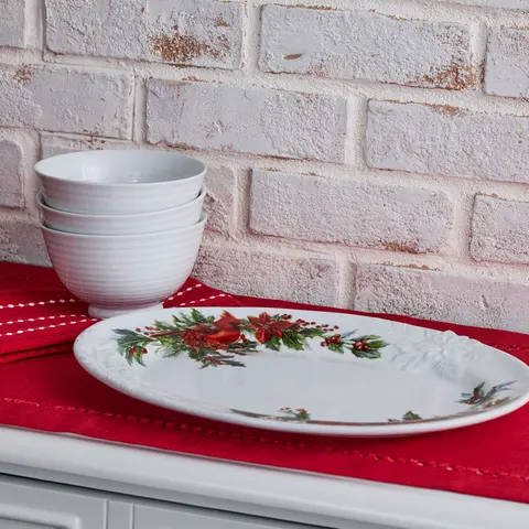 Home` Reflections 14" Oval Holiday Serving Platter