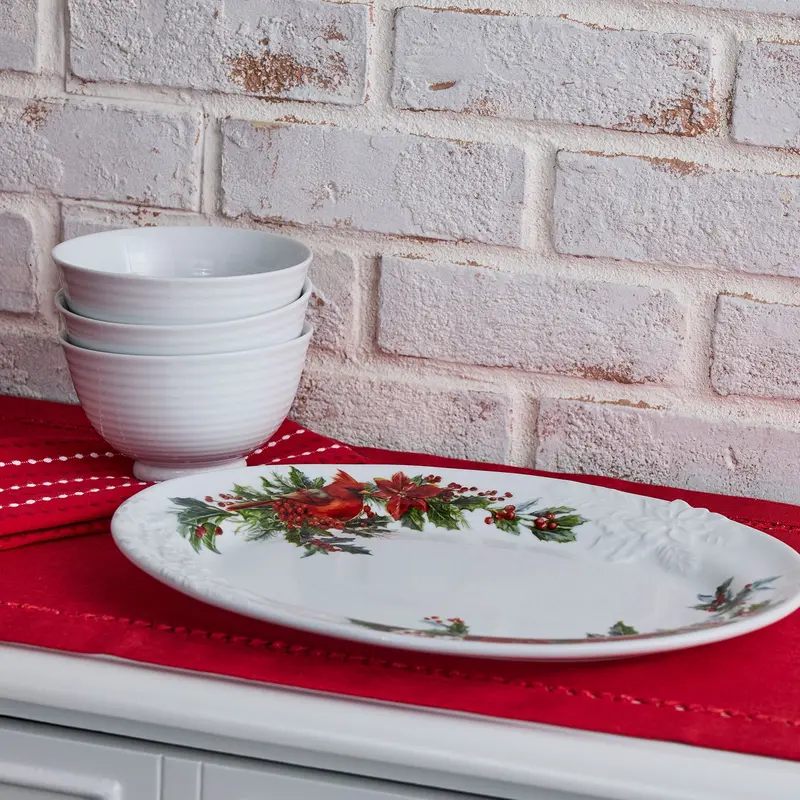 Home` Reflections 14" Oval Holiday Serving Platter