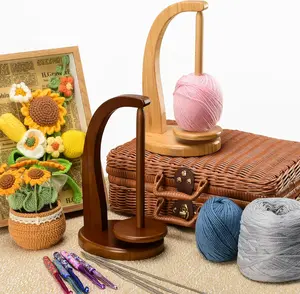 Magnetic Levitation Yarn Spinner for Crocheting, Smooth Rotating Beech Wood Yarn Holder, Tangle-Free Yarn Ball Stand for Knitting & Crochet Lovers