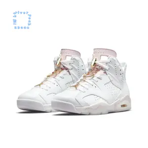 White and Pink Pebbled Leather High-Top Retro Basketball Shoes with Gold Hoop Pendant and Light Pink Midsole Accents