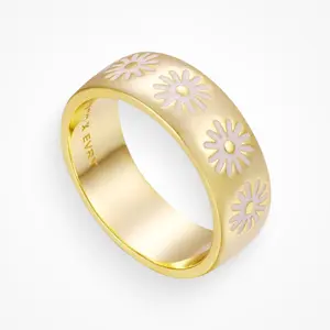 EVRY JEWELS Gold or Silver Plated Women's Hypoallergenic Miss Daisy Ring