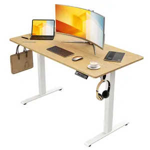 VVENACE Electric Standing Desk Height Adjustable Desk 48/55/63 inch 4 Memory Height Stand up Desk for Home Office, Oak