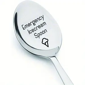 [Unique Engraved Ice Cream Spoon] Ice Cream Spoon-Soup Spoon-Personalised Engraved Spoon-Gift-Present-Quirky Gift-Christmas Gift Idea