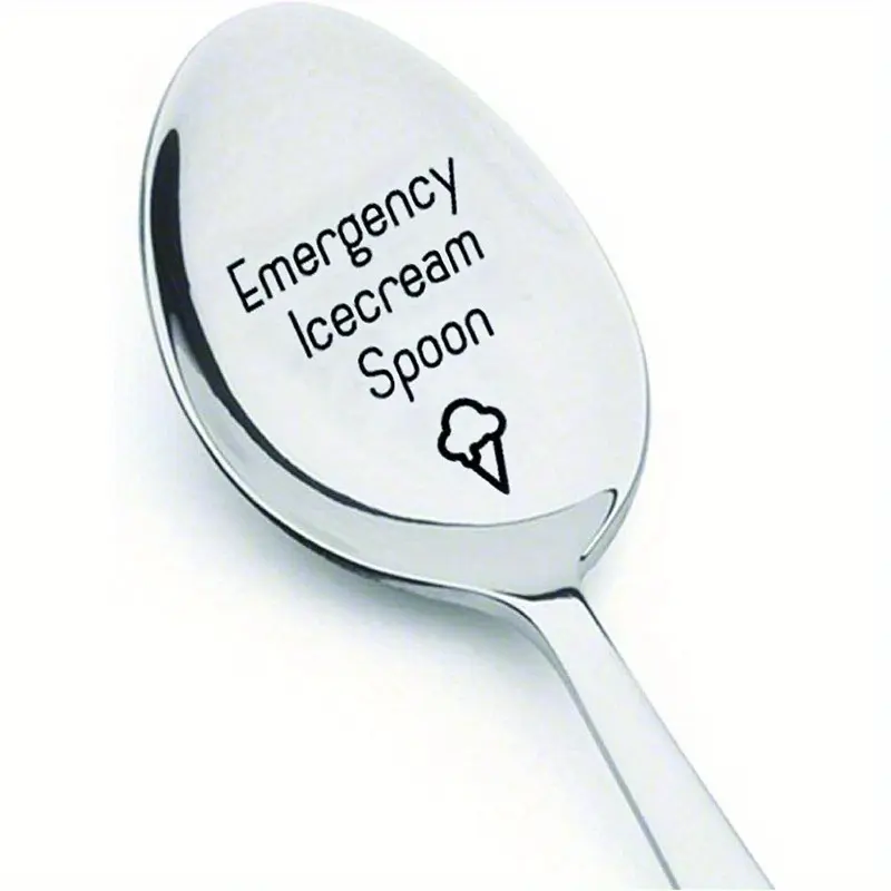 [Unique Engraved Ice Cream Spoon] Ice Cream Spoon-Soup Spoon-Tea Spoon-Personalised Engraved Spoon-Gift-Present-Quirky Gift-Christmas Gift Idea