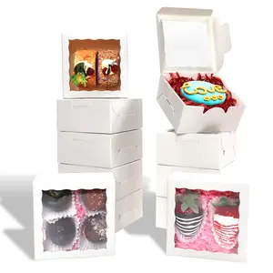 40 Pack Bakery Boxes 4x4x2 Inches Cookies Boxes Mini Bundt Cake Boxes Pie Boxes Cinnamon Roll Treat Boxes Chocolate Truffle Boxes Party Wedding Favor