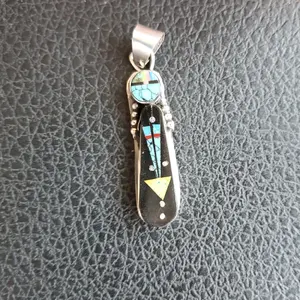 Corn Maiden Pendant with Sterling Silver and Natural Stones for Women