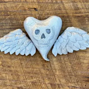 Dia de Los Muertos Skull Heart with Wings
