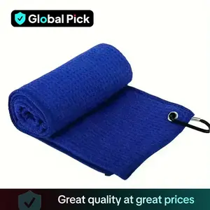 Microfiber Waffle Golf Towel with Carabiner Hook, Golf Cleaning Towel for Cleaning Clubs, Balls, and Hands, Ball Sports Equipment
