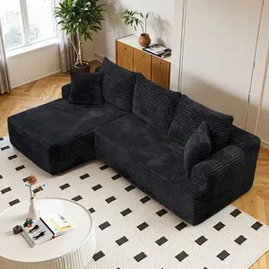 L-Shape Convertible Boneless Bed Sectional Vacuum Compression Living Room Furniture Box Packaging Modular Cloud Sofa for Villas Hotels Modern emporium corduroy baratos jun Chenille Set Oversized Plush Chaise Lounge couches modularfurniture memory foam fam
