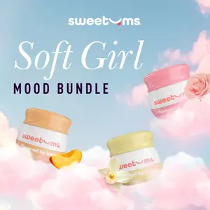 SWEETUMS Soft Girl Lip Balm Set Peach, Sweet Rose and Vanilla Flavored Lip Balm Buy 2 get 3 honey pot with applicator and mirror glossy hydrating jojoba oil valentines gift