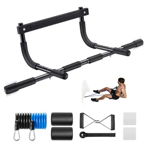 Thickened Steel Max Limit 440 lbs Upper Body Fitness Workout Bar - Indoor Chin-Up Bar Fitness Trainer for Home Gym Portable