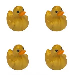 Funny Duck Valve Stem Caps (4 Pack) - 3D Printed Shiny Golden Ducky Tire Air Caps for Jeep Wrangler, Car, Truck, SUV, Motorcycle | Duck Duck Jeep Accessories & Gifts | Universal Schrader Fit Wheel Decor | Yellow Rubber Ducky Prank Toy Tire Valve Covers