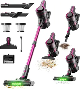 Cordless Vacuum Cleaner for Home,600W 40000PA 70Mins, Self-Standing,Powerful Suction Anti-Tangle Long&Pet Hair, Easily Picks Up Hard/Soft Debris for All Surfaces:Hardwood Floors,Tile,Carpet (Purple)