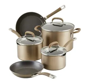 Circulon Premier Professional Nonstick 8 Pc Cookware Set with Durable Handles & Nonstick Coating for Easy Cooking Includes 2-Quart & 3-Quart Saucepans 8-Quart Stockpot 8.5" & 10" Frying Pans