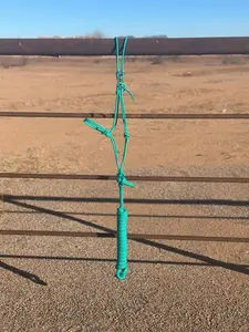 Turquoise Easy Hook Halter - Standard horse sized rope halter for training everyday use