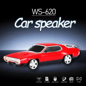 WSTER WS-620 Car-Shaped Bluetooth Speaker with LED Party Lights, Wireless FM, TWS, TF Card & USB Playback, Hands-Free Connectivity, Ideal Gift for Home Parties. Recommended for Christmas, Valentine's Day, and Black Friday.