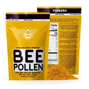 Yerbero - Premium Bee Pollen Granules 16oz (1 LB) (456g) Bag | 100% Natural Pure Wild Raw Sweet Aromatic Rich Flavor | Polen de Abeja 100% Natural.
