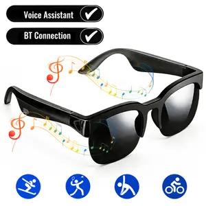 Smart Headphone Sunglasses, Bluetooth-Compatible Glasses with Stereo Speakers, UV Blocking & Hands-Free Function, Voice Assistant Glasses, Perfect for Sports, Commuting & Outdoor Activities